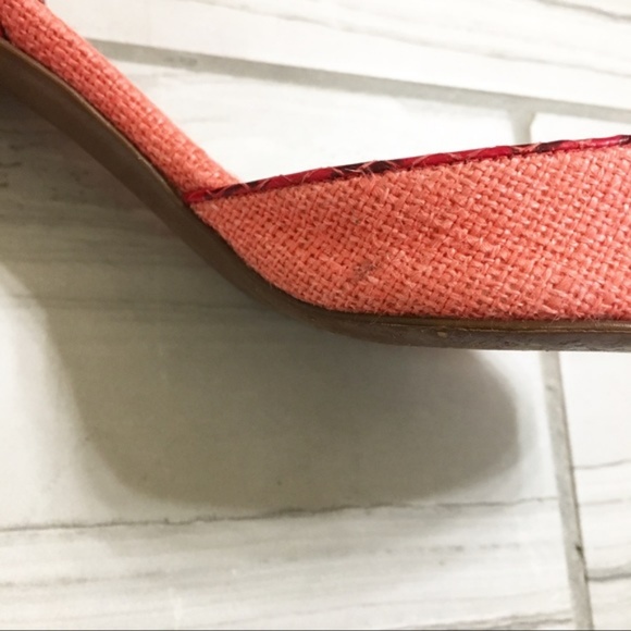J. Crew Classic Coral Tweed Peep Toe Pumps 7 - Picture 6 of 8